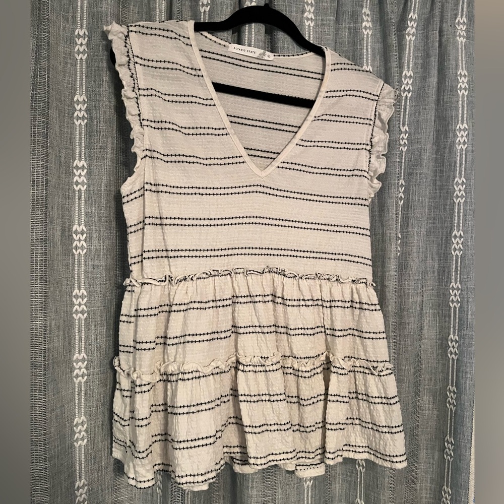 Altar'd State Monochrome Striped Top